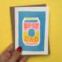 Best Dad Beer Risograph Card, thumbnail 1 of 3