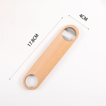 Personalised Wood Bottle Opener Gift For Dad And Family, 3 of 6