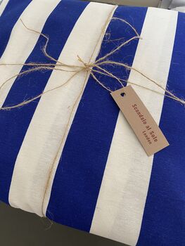 Velcro Sink Skirt, Royal Blue Thick Stripes Cabinet Curtain Bespoke, 3 of 6