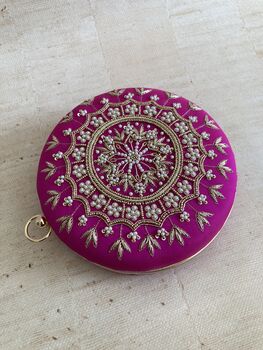 Hot Pink Circular Handcrafted Clutch Bag, 2 of 7