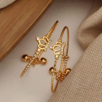 Zircon Crown Charm Adjustable Brass Bracelet For Kids, 3 of 4