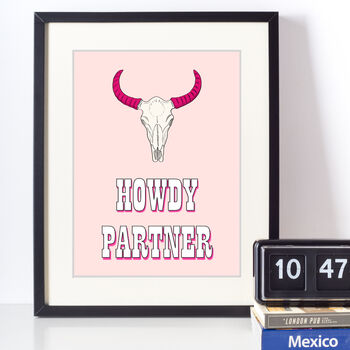 Howdy Partner Country And Western Art Print, 3 of 4