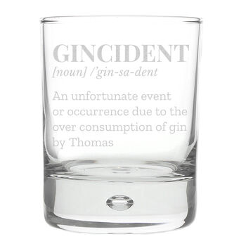 Personalised Gincident Tumbler Bubble Glass, 2 of 6