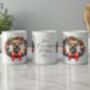 Personalised Border Terrier Christmas Wreath Dog Mug, thumbnail 2 of 2