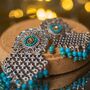 Bohemian Braided Turquoise Indian Boho Earrings, thumbnail 4 of 9
