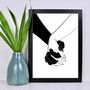 Personalised Romantic Holding Hands Print, thumbnail 7 of 7