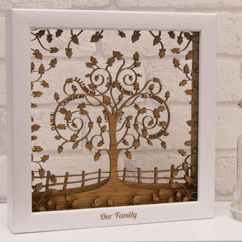 Personalised Wooden 3D Layered Family Tree Wall Art, 3 of 5