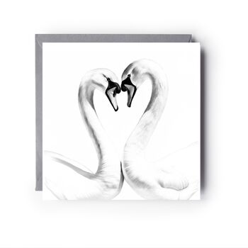 Swan Heart Hand Drawn Greeting Card, 3 of 6