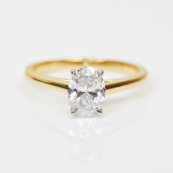 18ct Gold Lab Grown Oval Diamond Engagement Ring, 2 of 3