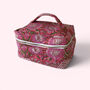 Vanity Bag | Quilted Cotton Toiletry Bag | Pink Garden Floral Block Print, thumbnail 2 of 5