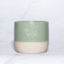 Dachshund Engraved Ceramic Flat White Tumbler In Sage Green, thumbnail 1 of 3