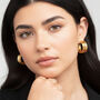 Nami 18 K Gold Plated Twist Hoop Earrings, thumbnail 2 of 6