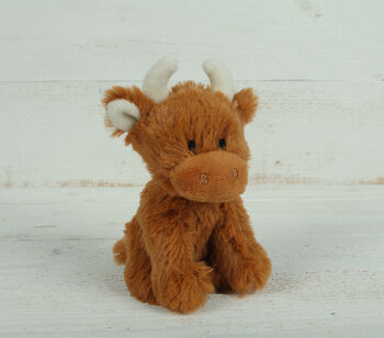 Highland Brown Cow Soft Toy Set, Mummy, Daddy And Baby, 6 of 7