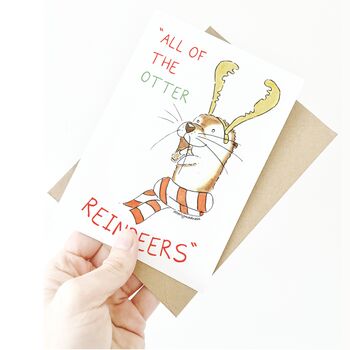 'All Of The Otter Reindeers' Christmas Card, 2 of 5