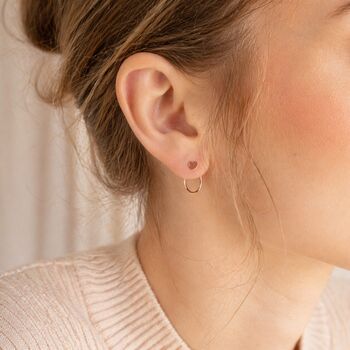 Dainty Sterling Silver Heart Pull Through Earrings, 4 of 10