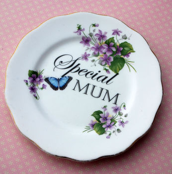 'Special Mum' Upcycled Vintage China Cake Plate, 3 of 5