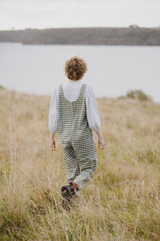 Gingham Dungarees Pea, 2 of 4