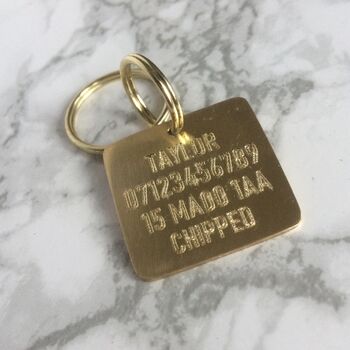 Square Floral Dog ID Tag, 2 of 2