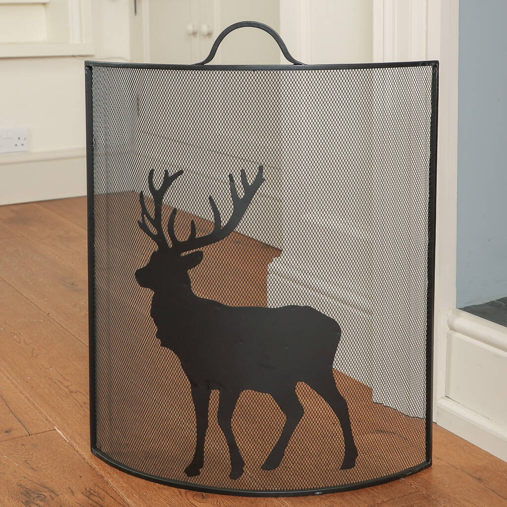 Woodland Stag Cast Iron Fire Screen By Dibor