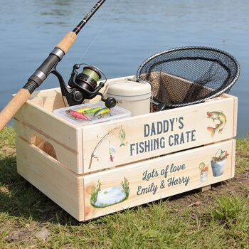 Personalised Fishing Birthday Treat Hamper Gift Crate, 2 of 3