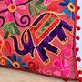 Hand Embroidered Elephant Cushion Cover, thumbnail 9 of 10