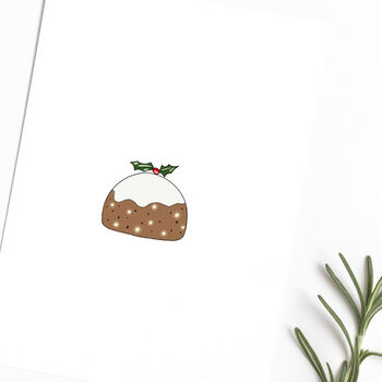 Christmas Pudding Greetings Card Pack Of Two, 5 of 6