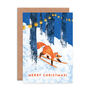 Skiing Fox Christmas Card, thumbnail 2 of 2