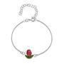 Real Flower Charm Snake Bracelet In Sterling Silver. Choose From Eight Flowers, thumbnail 10 of 12