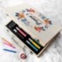 Personalised Flower Garland Colouring Set, thumbnail 2 of 4