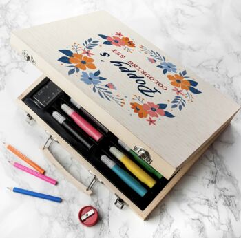 Personalised Flower Garland Colouring Set, 2 of 4