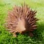 Metal Wild Hedgehog Garden Statue Spiky Brown Outdoors, thumbnail 3 of 3