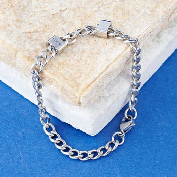 Gold Charm Name Initials Date Message Bracelet For Men And Women, 12 of 12