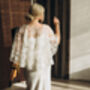 Floral Lace Cape Beaded Wedding Dress Cover Up, thumbnail 4 of 12