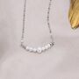 Sterling Silver Genuine Pearl Bar Necklace, thumbnail 4 of 12