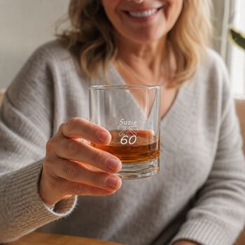60th Birthday Engraved Whisky Glass, 3 of 10