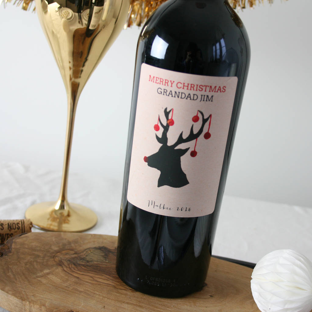 Personalised Christmas Wine Gift By Bottle Bazaar