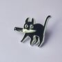 Black Cat Knife Enamel Pin Badge, thumbnail 2 of 4