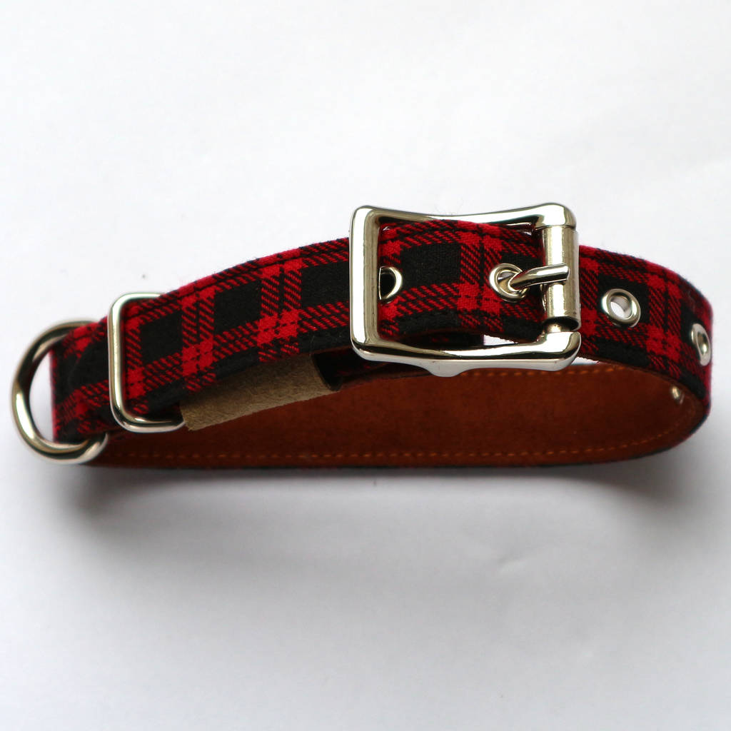 Red Check Collar With Matching Lead Available By Swinging Monkey ...