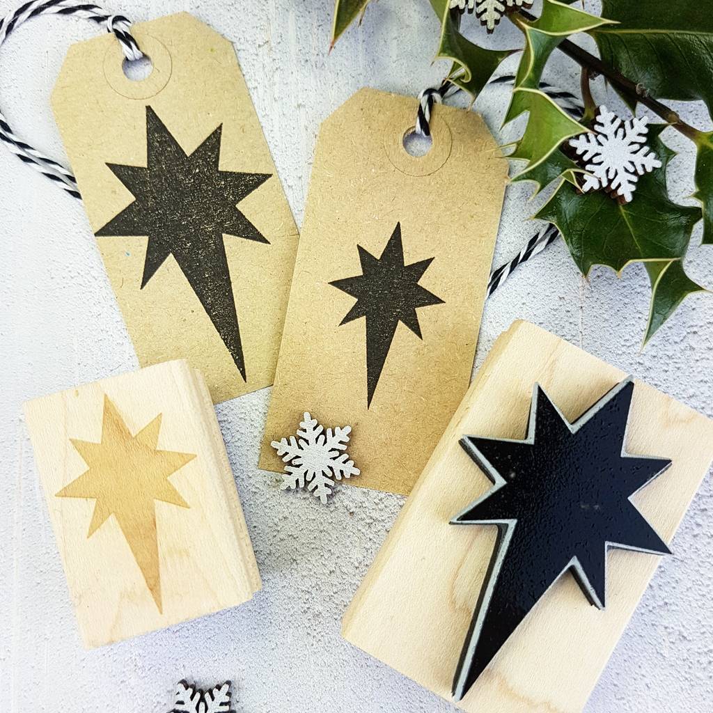 Christmas Nativity Star Rubber Stamp By Skull And Cross Buns Rubber
