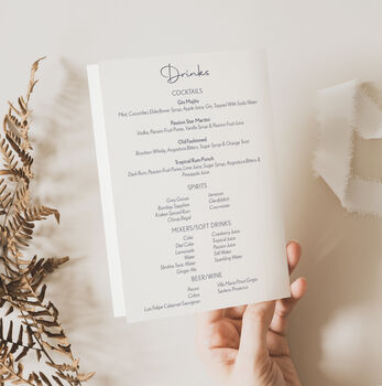 Wedding Table Menu Pack Blue, Red And White Florals, 3 of 3