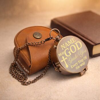 Personalised Baptism Keepsake Bronze Compass, 3 of 10