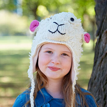 Sheep Hand Knitted Woollen Animal Hat, 3 of 7