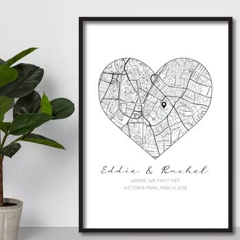 Personalised Where We First Met, Location Gift Print, 6 of 9