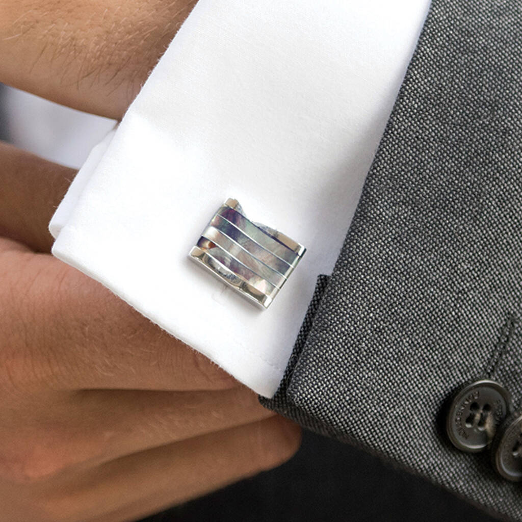 Rhodium Or Rose Gold Plated Mother Of Pearl Cufflinks, 1 of 10