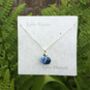 Blue Sweet Pea April Birth Flower Necklace, thumbnail 2 of 3