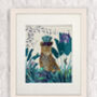 Tropical Leopard In Blue Art Print, Framed Or Unframed, thumbnail 2 of 5