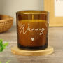 Personalised Amber Glass Candle Jar – Vanilla Scented, thumbnail 2 of 7