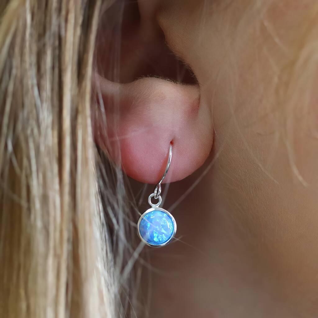 Peruvian Blue Opal Drop Earrings — Chrissi Harmon Jewelry