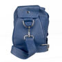 Handcrafted Marine Blue Leather Holdall, thumbnail 5 of 8