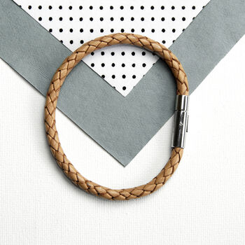 Personalised Men's Anchor Capsule Leather Bracelet, 12 of 12